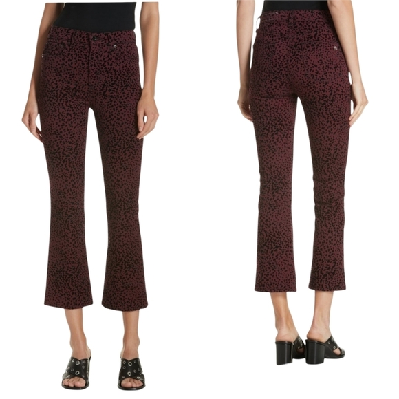 Rag & Bone Hana Hi-Rise Cropped Cheetah Print Jeans Size 25 - Picture 1 of 9